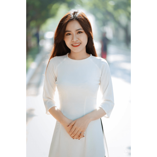 Áo dài học sinh cổ tròn