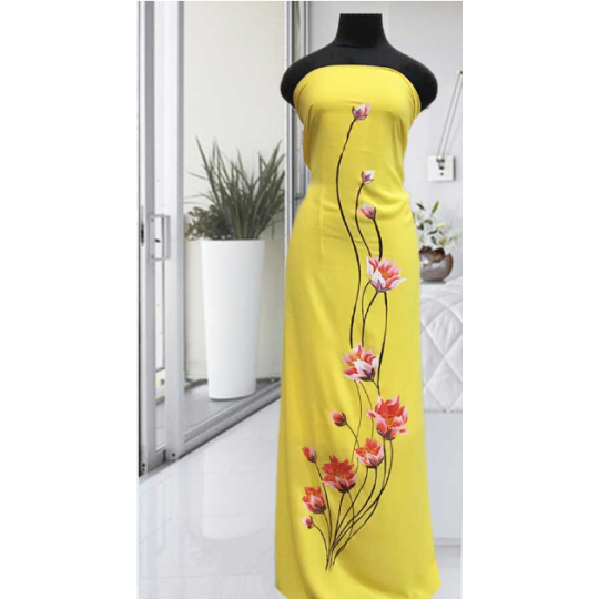 Áo dài vẽ hoa