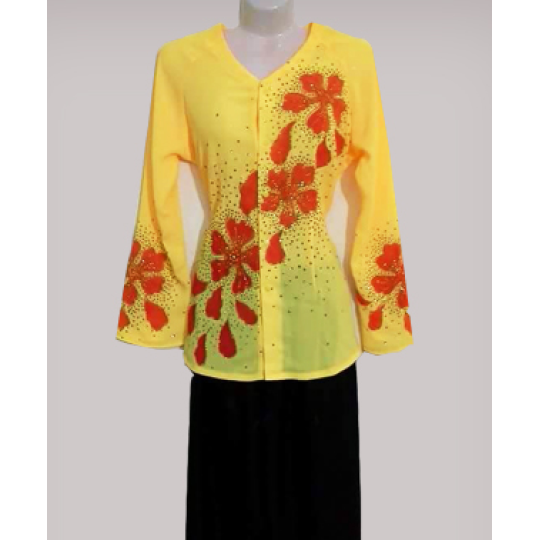 Áo bà ba họa tiết